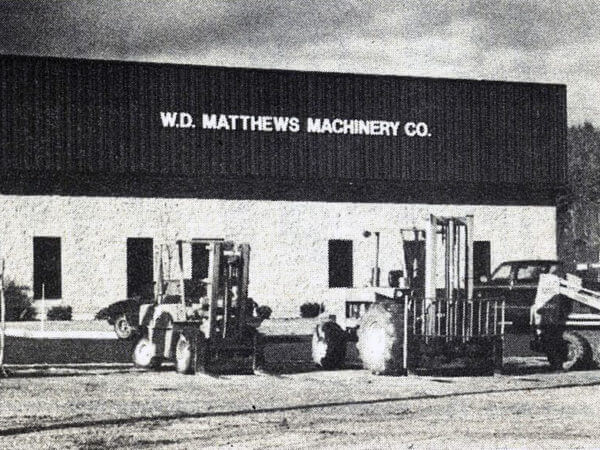 A black and white image showing the WD Matthews building in Concord NH in 1988