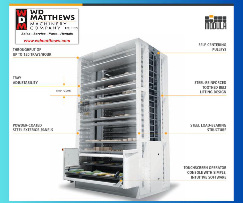 Modula Lift Vertical Storage Systems in New England | W.D. Matthews