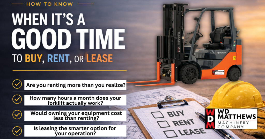 forklift decision rent lease or buy equipment for warehouse and construction