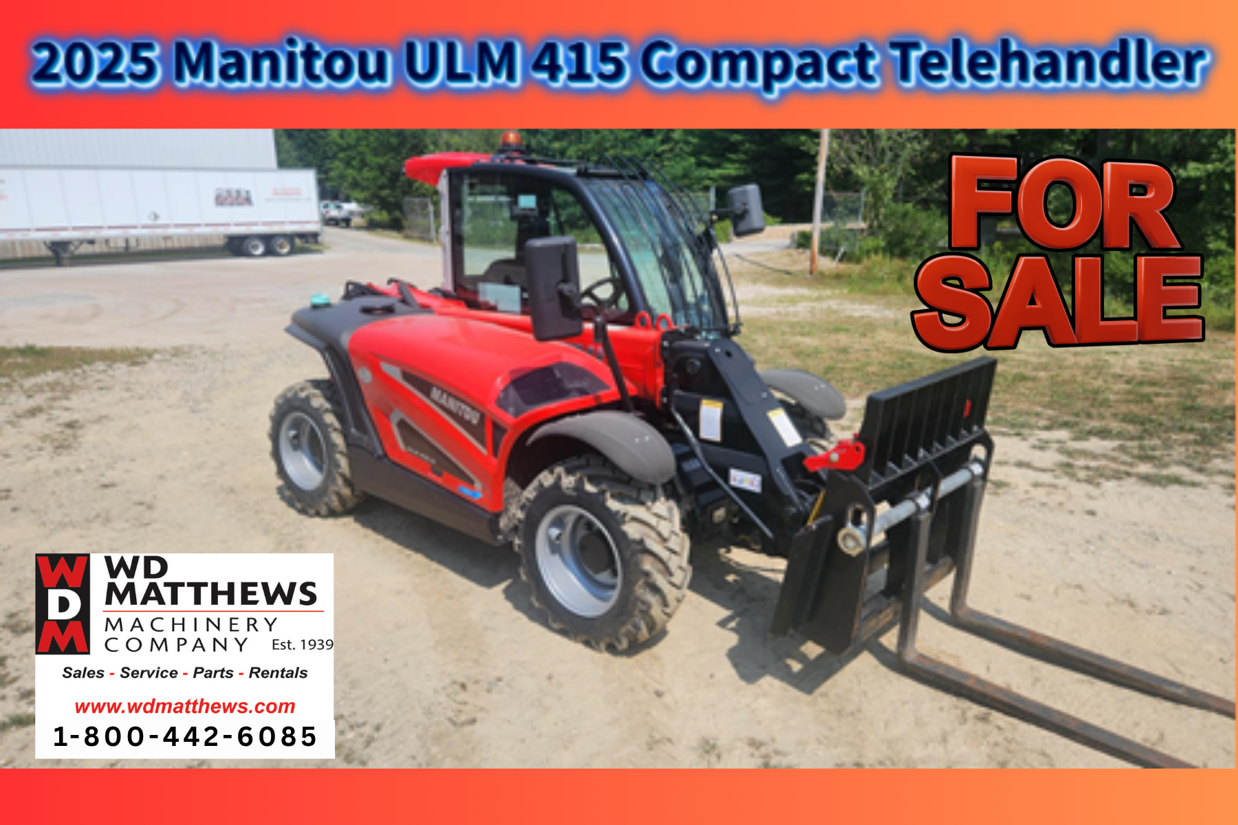 2025 Manitou ULM415 Ultra Light Telehandler | 3,300 lb Capacity | New England Equipment For Sale